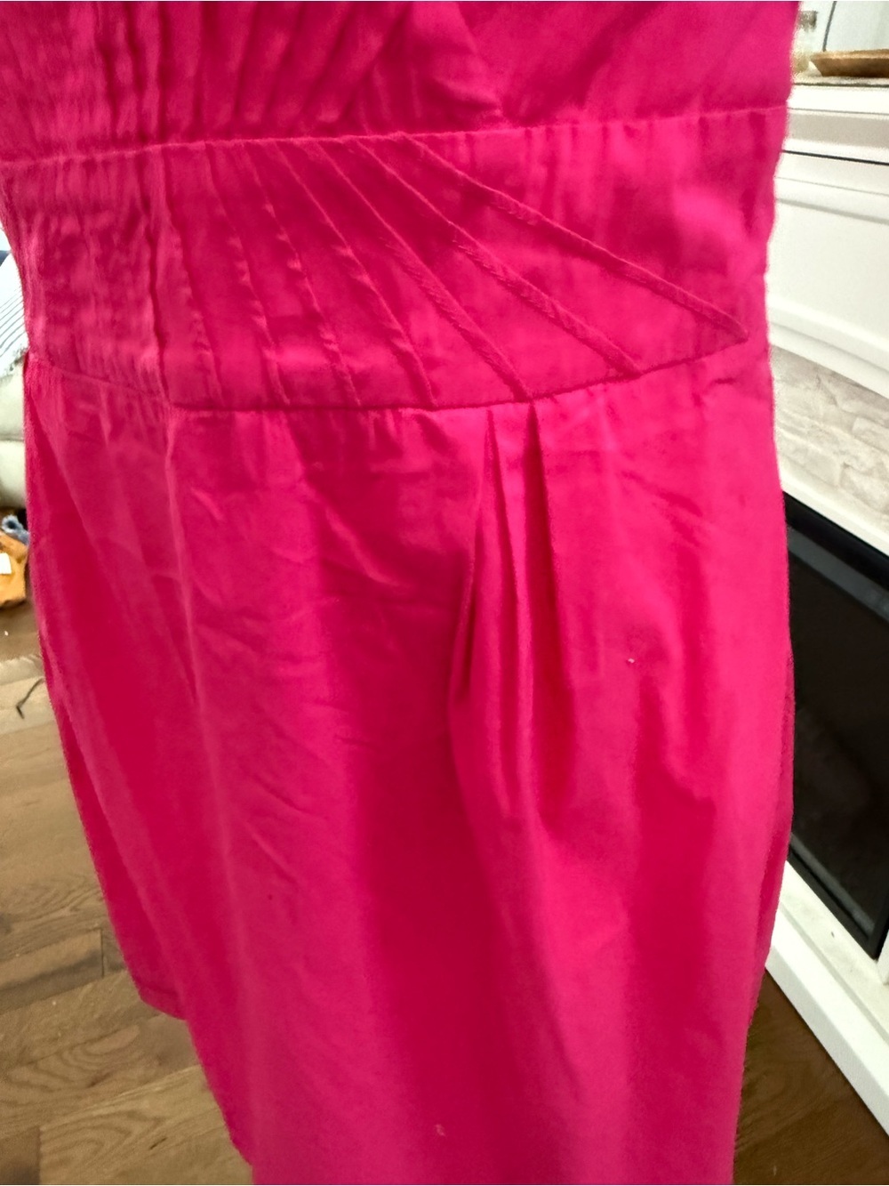 Bright Fuchsia Ruffle Sleeve Dress size Large - Picture 5 of 9